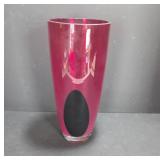Red Glass Vase, 13ï¿½ï¿½ Tall