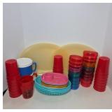 Plastic Tableware Set With Assorted Designs