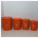 Tupperware Orange Canisters with Lids