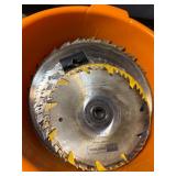 Orange Bucket With Assorted Saw Blades