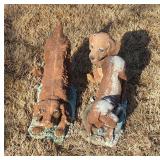 3 Resin Dog Sculptures