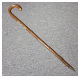 Wooden Walking Stick With Applied Badges