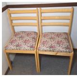 Wooden Chairs With Floral Cushions