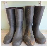 Black Rubber Boots, Size 7 and 8