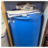 Blue Plastic Drum With Potable Water