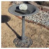 Cast Metal Bird Bath with Decorative Base
