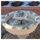 Fountain With Frog And Leaf Design