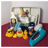 Rubber Ducks, Cleaning Supplies, and Tools