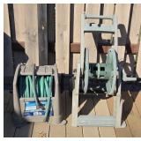 Two Durable Metal And Plastic Hose Reels