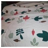 King Size Quilt With Leaf Pattern