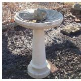 Concrete Birdbath with Fish Motif