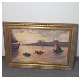 Framed Landscape Painting on Canvas