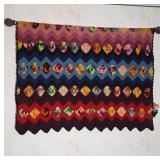 Crocheted Chevron Patterned Throw