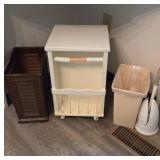 White Wooden Rolling Cabinet