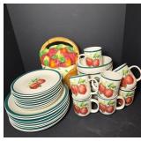 Apple Themed Tableware with Cookie Jar