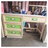 Wood Desk With Green Accents