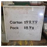 White Metal Vintage Price Sign