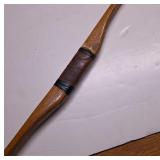 59W Long Wooden Bow with Leather Grip