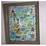 Framed Puzzle Featuring American Lighthouses