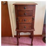 Wooden Jewelry Armoire with Storage Features