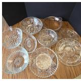 Clear Pressed Glass and Crystal Bowls and Plates