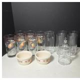 Glassware Set Featuring Fruit Motifs