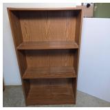 Oak Wood Bookshelf with Adjustable Shelves