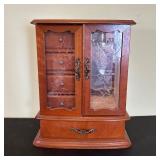Wooden Jewelry Box With Glass Front