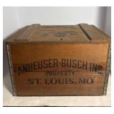 Anheuser-Busch Wood Crate with Hinged Lid