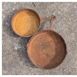 Cast Iron Skillets with Rusted Surface