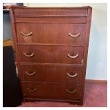 Wooden Chest of Drawers With Brass Pulls