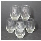 Etched Glasses With Monogram 'J'