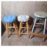 Wooden Stools With Cushions