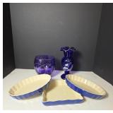 Cobalt Blue Glassware and Ceramic Serveware