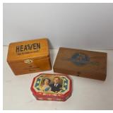 Wood and Metal Storage Boxes With Lid Art