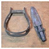 5' Knife Blade With Sheath and Stirrup