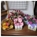 Artificial Floral Arrangements in Baskets