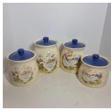 Ceramic Canisters with Goose Motif