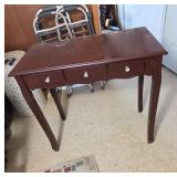 Dark Wood Three-Drawer Console Table
