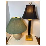 Two Table Lamps in Contrasting Styles