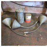 Amoco 300 Motor Oil and Metal Funnels
