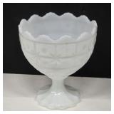 White Milk Glass Pedestal Bowl by Napco
