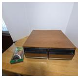 Woodgrain Vhs Holder With Sliding Drawers