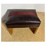 Wooden Stool with Upholstered Seat