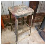 Steel Stool with Rustic Finish