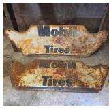 Mobil Tires Metal Advertising Signs