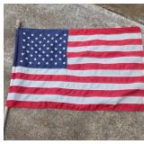 American Flag with Wooden Pole
