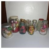 Glass Jars With Ornaments and Decor