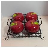 Temptations by Tara Apple Bowls with Holder
