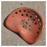 Metal Tractor Seat with Red Paint